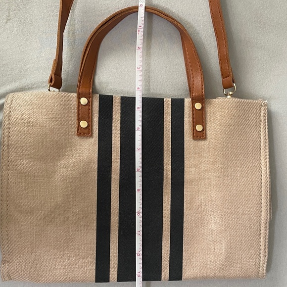 Canvas Wide Stripe Tote Bag - Picture 8 of 10